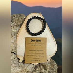 Lava Rock Black Bracelet
